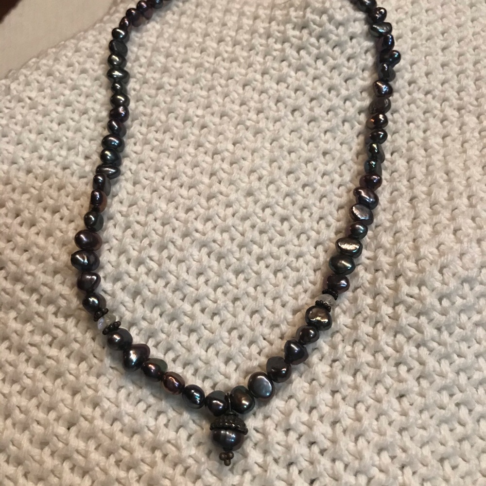 BLACK NUGGET FRESHWATER PEARL NECKLACE